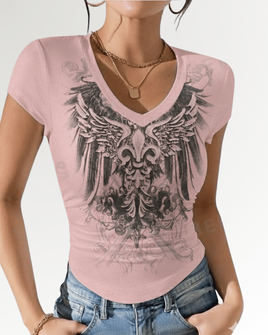 Pink Fleur-de-Lis Baby Tee