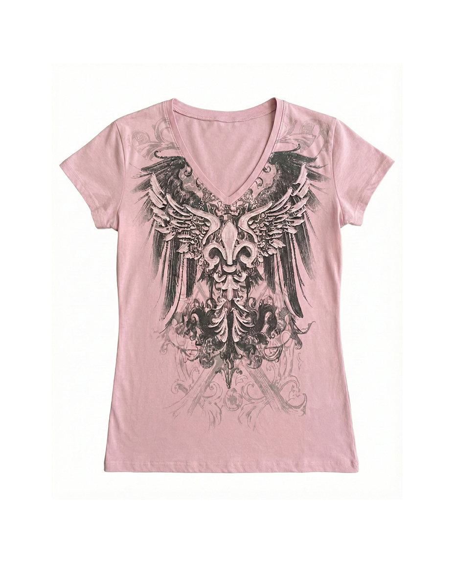 Pink Fleur-de-Lis Baby Tee