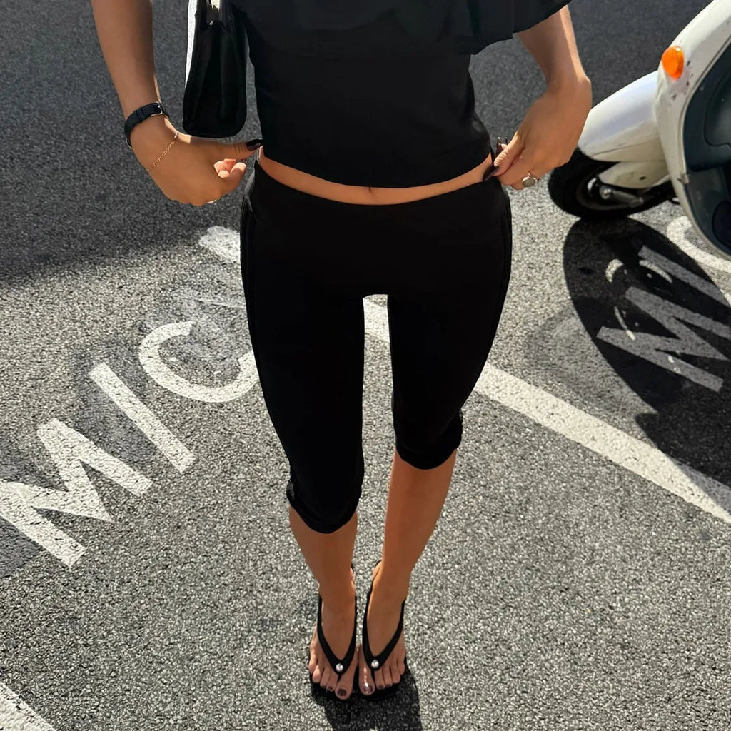 Plain Cotton Capris